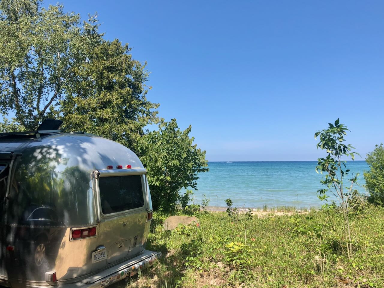 Beach camp at the water's edge